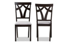 Helina Gray Fabric Upholstered and Dark Brown Finished Dining Chair (Set of 2) Baxton