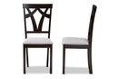 Helina Gray Fabric Upholstered and Dark Brown Finished Dining Chair (Set of 2) Baxton