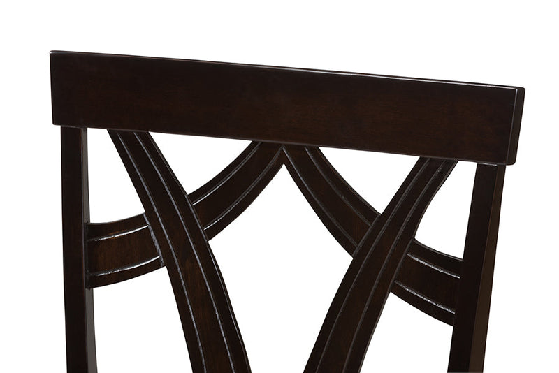Helina Gray Fabric Upholstered and Dark Brown Finished Dining Chair (Set of 2) Baxton