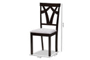 Helina Gray Fabric Upholstered and Dark Brown Finished Dining Chair (Set of 2) Baxton