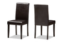Townsend Dark Brown Faux Leather Upholstered Dining Chair (Set of 2) Baxton
