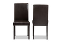 Townsend Dark Brown Faux Leather Upholstered Dining Chair (Set of 2) Baxton