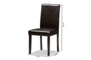 Townsend Dark Brown Faux Leather Upholstered Dining Chair (Set of 2) Baxton