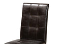 Gustavo Dark Brown Faux Leather Upholstered and Dark Brown 5-Piece Dining Set Baxton