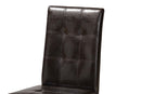 Brenna Dark Brown Faux Leather Upholstered and Dark Brown 5-Piece Dining Set Baxton