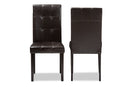 Memphis Dark Brown Faux Leather Upholstered Dining Chair (Set of 2) Baxton