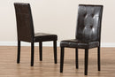 Memphis Dark Brown Faux Leather Upholstered Dining Chair (Set of 2) Baxton