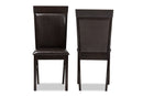 Agustus Dark Brown Faux Leather Upholstered Dining Chair (Set of 2) Baxton