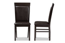 Agustus Dark Brown Faux Leather Upholstered Dining Chair (Set of 2) Baxton