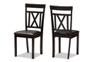 Milagra Dark Brown Faux Leather Upholstered Dining Chair (Set of 2) Baxton