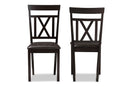 Milagra Dark Brown Faux Leather Upholstered Dining Chair (Set of 2) Baxton