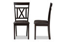 Milagra Dark Brown Faux Leather Upholstered Dining Chair (Set of 2) Baxton