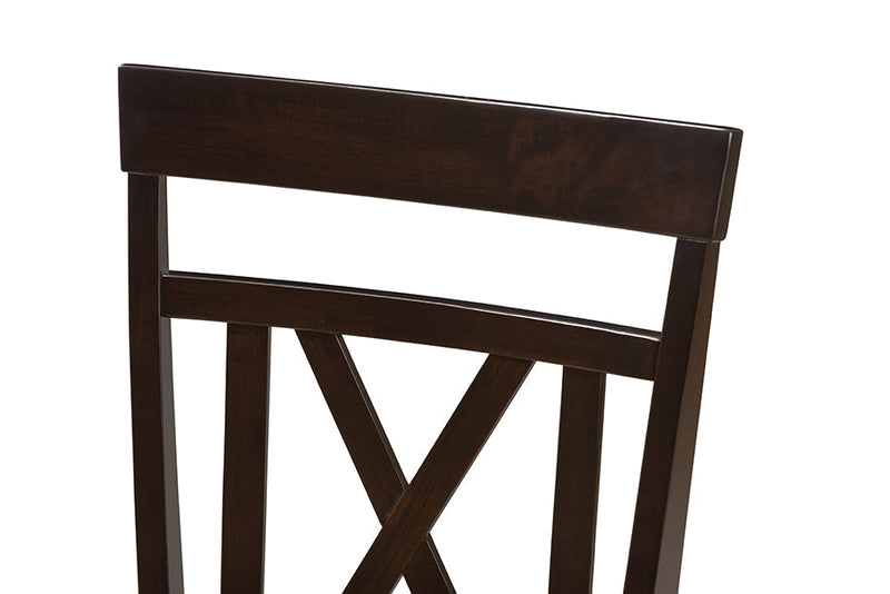Milagra Dark Brown Faux Leather Upholstered Dining Chair (Set of 2) Baxton