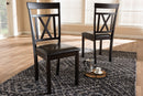 Milagra Dark Brown Faux Leather Upholstered Dining Chair (Set of 2) Baxton