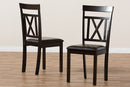 Milagra Dark Brown Faux Leather Upholstered Dining Chair (Set of 2) Baxton