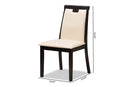 Reinu Beige Faux Leather Upholstered and Dark Brown Dining Chair (Set of 2) Baxton