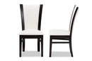 Francine Dark Brown Finished White Faux Leather Dining Chair (Set of 2) Baxton