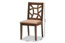 Caspia Light Brown Fabric Walnut Brown Finished Dining Chair (Set of 2) Baxton