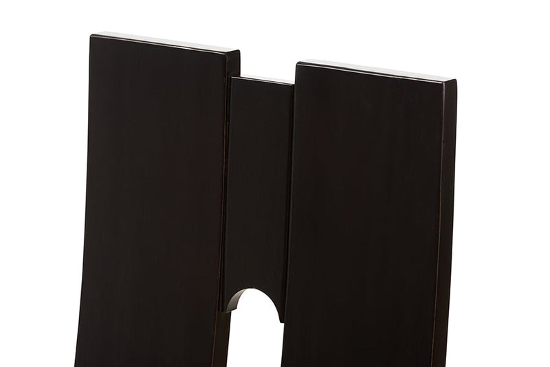 Hilda Dark Brown Faux Leather Upholstered Dining Chair (Set of 2) Baxton