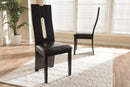 Hilda Dark Brown Faux Leather Upholstered Dining Chair (Set of 2) Baxton