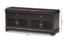 Accorsa Dark Brown Wood 2-Drawer Shoe Storage Bench Baxton