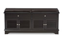 Accorsa Dark Brown Wood 2-Drawer Shoe Storage Bench Baxton