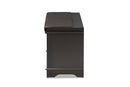 Accorsa Dark Brown Wood 2-Drawer Shoe Storage Bench Baxton