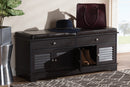 Accorsa Dark Brown Wood 2-Drawer Shoe Storage Bench Baxton