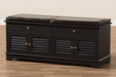 Accorsa Dark Brown Wood 2-Drawer Shoe Storage Bench Baxton