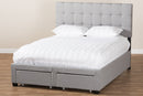 Chester Gray Fabric Upholstered Queen Size Storage Bed Baxton