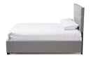 Chester Gray Fabric Upholstered Queen Size Storage Bed Baxton