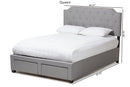 Rockford Gray Fabric Upholstered Queen Storage Bed Baxton