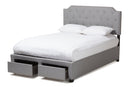 Rockford Gray Fabric Upholstered Queen Storage Bed Baxton