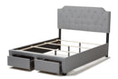 Rockford Gray Fabric Upholstered Queen Storage Bed Baxton