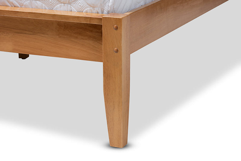Eldora Natural Oak and Pine Queen Size Platform Bed Baxton
