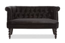 Patrice Victorian Style Black Velvet Fabric Upholstered 2-seater Loveseat Baxton