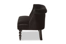 Patrice Victorian Style Black Velvet Fabric Upholstered 2-seater Loveseat Baxton