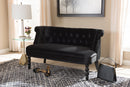Patrice Victorian Style Black Velvet Fabric Upholstered 2-seater Loveseat Baxton