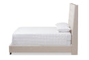 Vincent Light Beige Fabric Upholstered Queen Size Bed Baxton