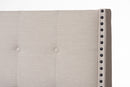 Vincent Light Beige Fabric Upholstered Queen Size Bed Baxton