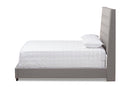 Vincent Light Gray Fabric Upholstered Queen Size Bed Baxton