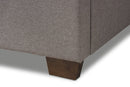 Vincent Light Gray Fabric Upholstered Queen Size Bed Baxton
