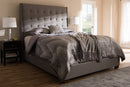 Vincent Light Gray Fabric Upholstered Queen Size Bed Baxton