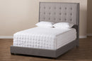 Vincent Light Gray Fabric Upholstered Queen Size Bed Baxton