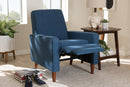 Genesis Blue Fabric Upholstered Lounge Chair Baxton