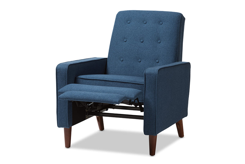 Genesis Mid-century Modern Blue Fabric Upholstered Lounge Chair