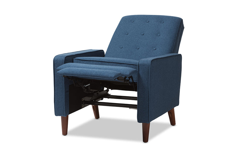 Genesis Mid-century Modern Blue Fabric Upholstered Lounge Chair