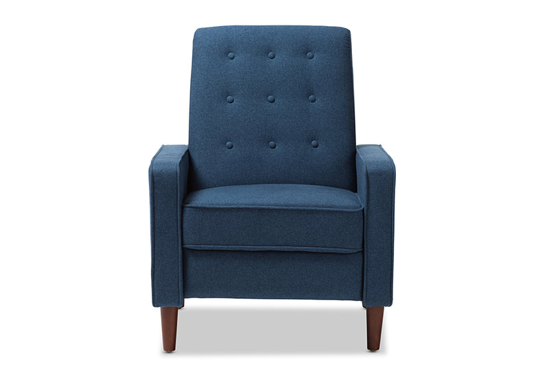 Genesis Mid-century Modern Blue Fabric Upholstered Lounge Chair