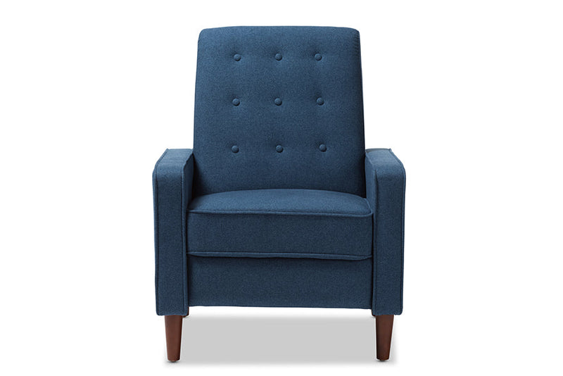 Genesis Blue Fabric Upholstered Lounge Chair Baxton