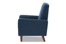 Genesis Blue Fabric Upholstered Lounge Chair Baxton